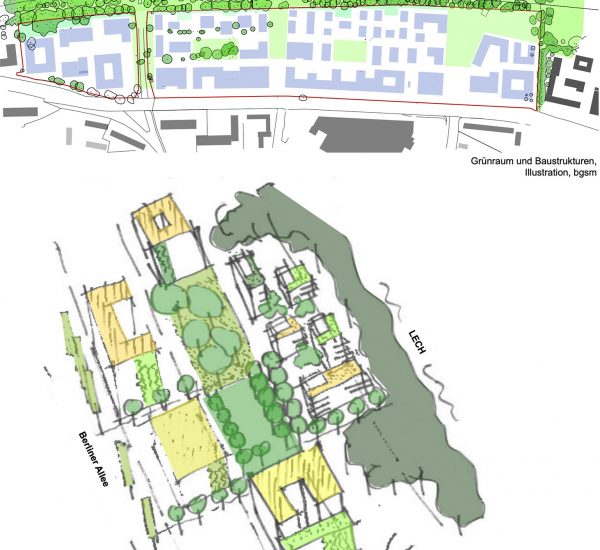 Konzeptskizzen Rahmenplan Leuchtwerk-Areal Augsburg